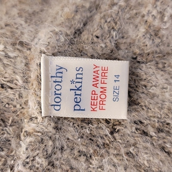 Dorothy Perkins Wool Blend Cream And Brown Cardigan - Size 14 - Picture 5 of 6